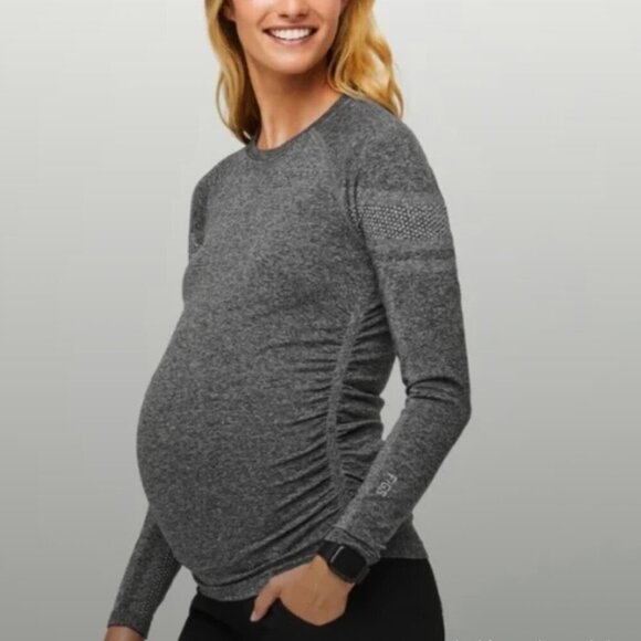 FIGS‎ Salta Maternity Underscrub Seamless Long Sleeve Shirt Grey size XL - Picture 1 of 7